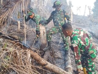 Kodam XXIII/Palaka Wira Intensif Tangani Karhutla di Desa Alindau, Donggala Sulteng, Tiga Titik Api Berhasil Dipadamkan