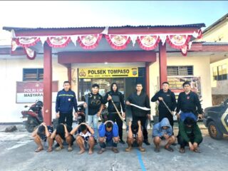 Polsek Tompaso Amankan Empat Pemuda Terkait Aksi Pengrusakan dan Ancaman Sajam di Depan SLA