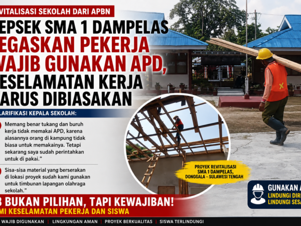 Kepsek SMA 1 Dampelas Tegaskan Pekerja Wajib Gunakan APD, Keselamatan Kerja Harus Dibiasakan