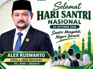 Peringati Hari Santri, Kades Alex Kuswanto Ajak Warga Medaeng Perkuat Semangat Pengabdian dan Persatuan