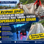 Kerusakan Ringan Drainase Ruas Tumora–Tentena Diperbaiki dalam Sehari Tuntas